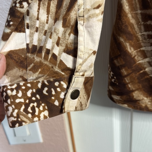 Chico's Additions Brown and Cream Animal Print Jacket Size 3(16) - Picture 4 of 7
